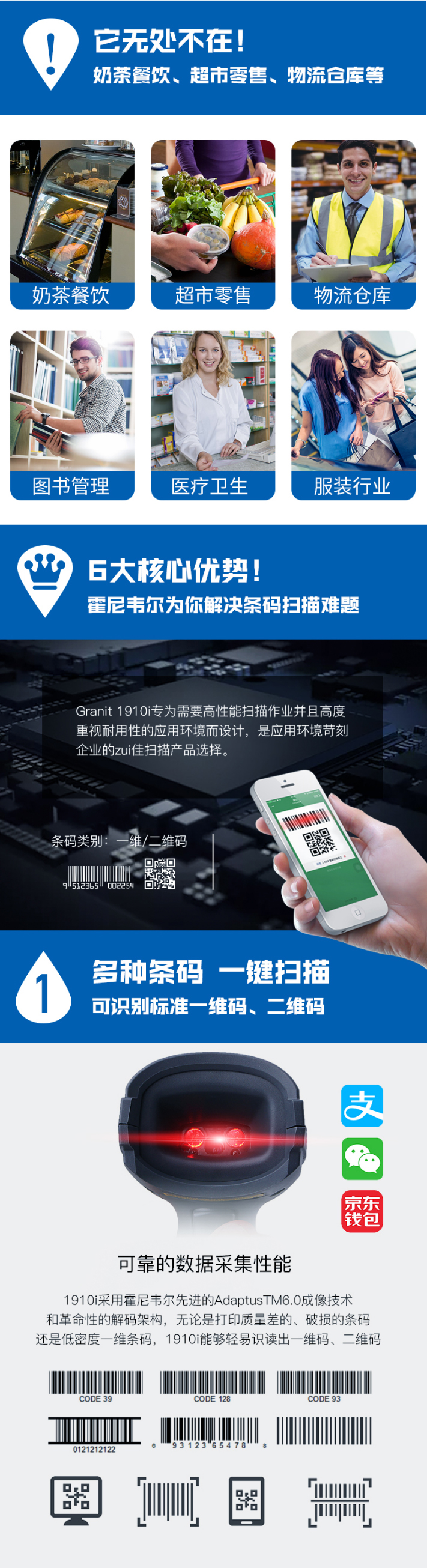1910i條碼掃描槍具有多種二維碼一鍵掃描的優勢 1910i條碼掃描槍具有多種二維碼一鍵掃描的優勢