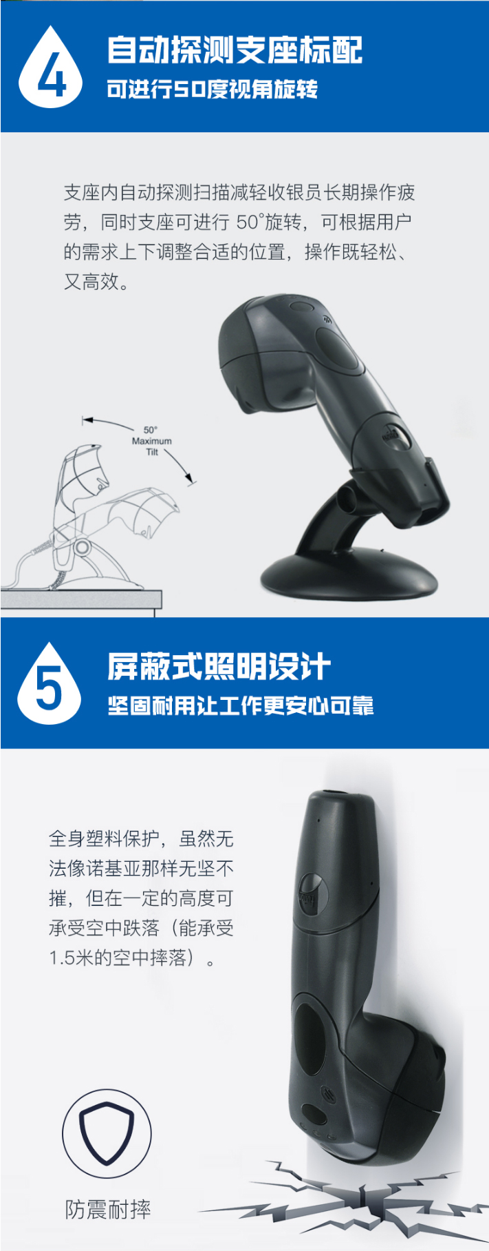 Hoenywell MS3780 掃描槍配備自動探測底座及屏蔽式照明技術 Hoenywell MS3780 掃描槍配備自動探測底座及屏蔽式照明技術